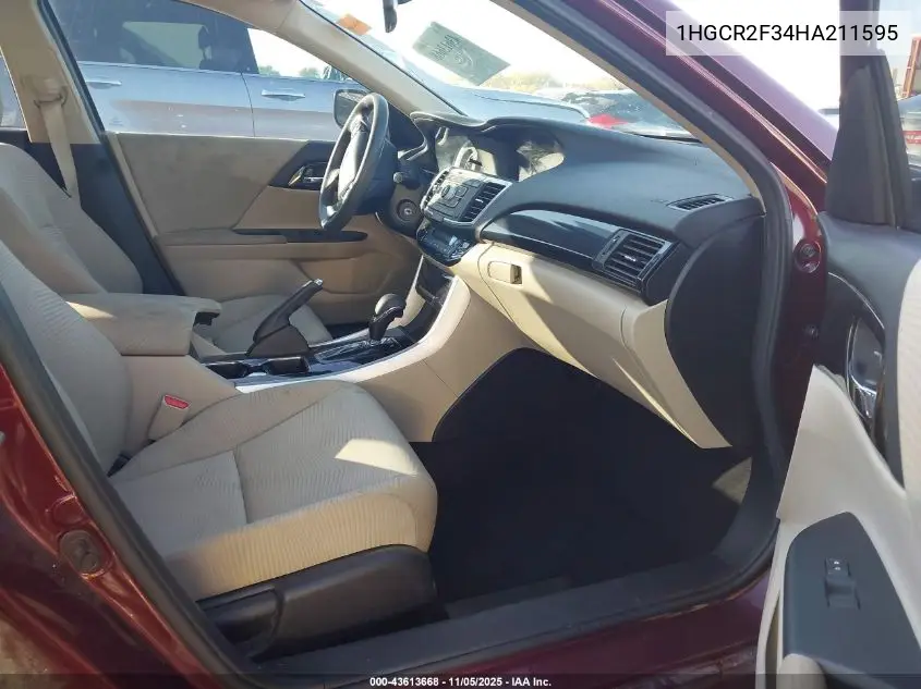 1HGCR2F34HA211595 2017 Honda Accord Lx