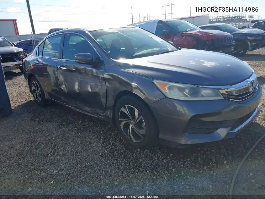1HGCR2F35HA114986 2017 Honda Accord Lx