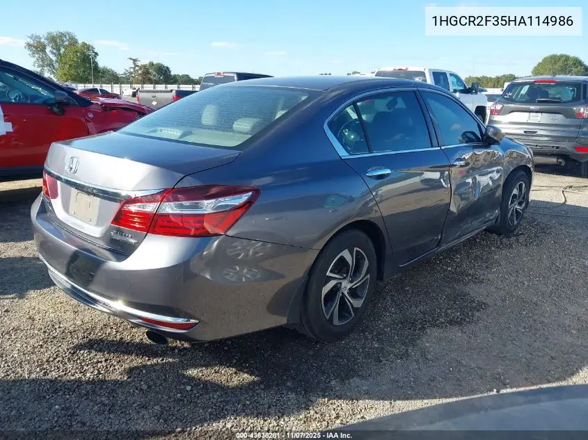 1HGCR2F35HA114986 2017 Honda Accord Lx