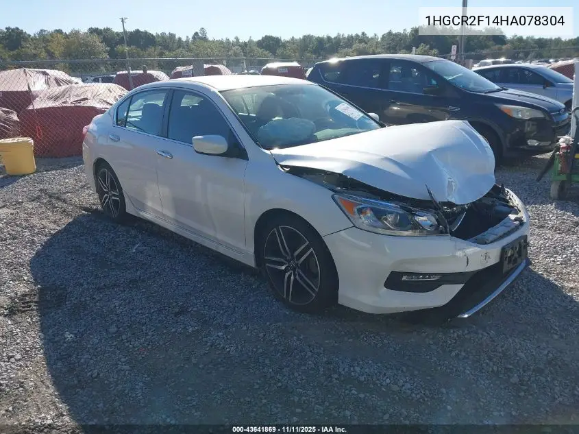 1HGCR2F14HA078304 2017 Honda Accord Sport Se