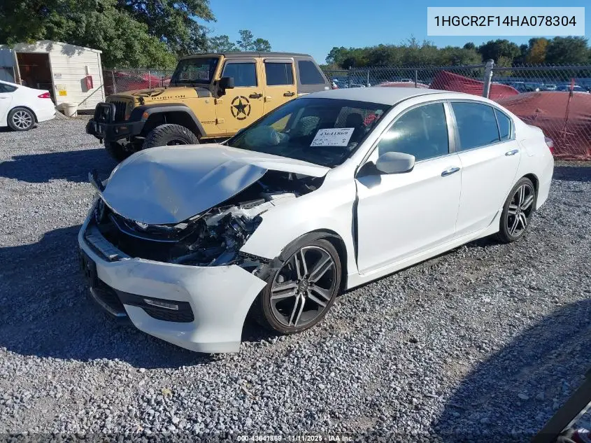 1HGCR2F14HA078304 2017 Honda Accord Sport Se