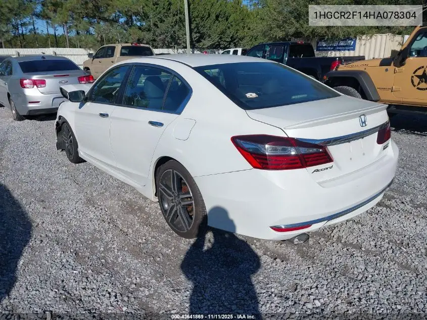 1HGCR2F14HA078304 2017 Honda Accord Sport Se