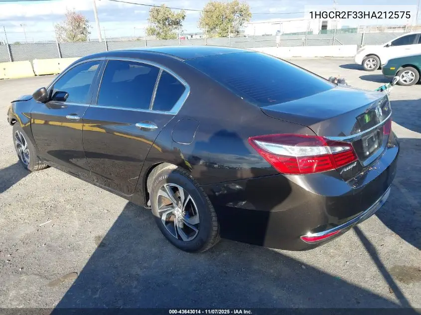 1HGCR2F33HA212575 2017 Honda Accord Lx