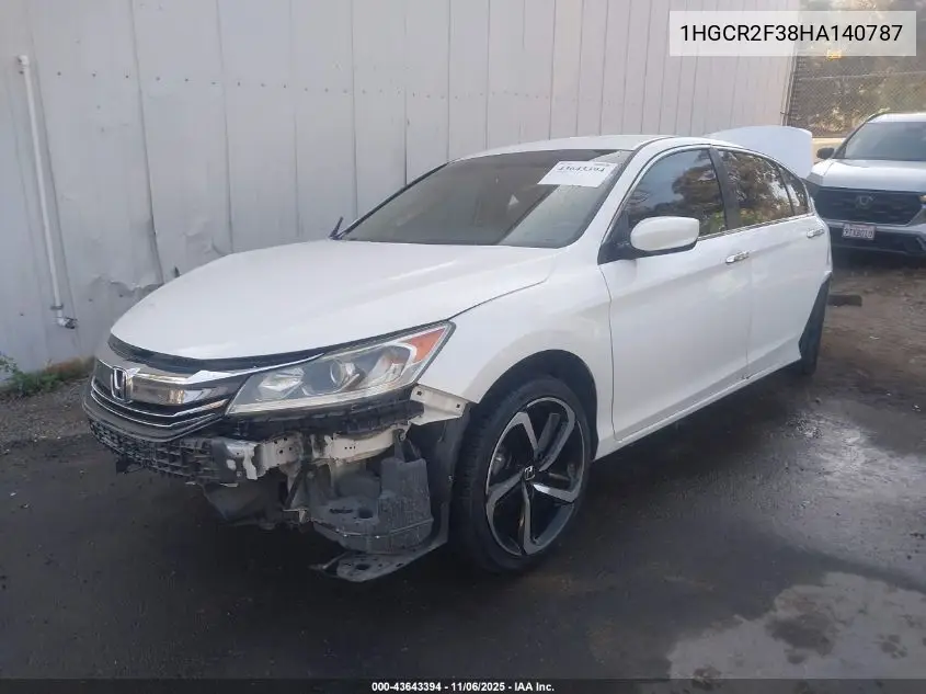 1HGCR2F38HA140787 2017 Honda Accord Lx