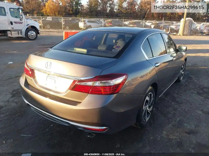 1HGCR2F36HA299615 2017 Honda Accord Lx