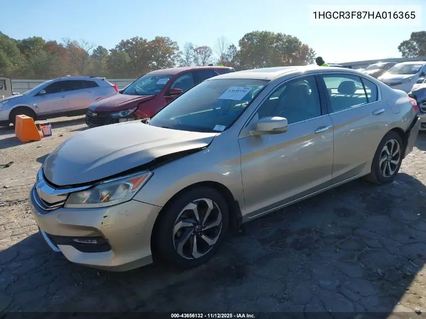 1HGCR3F87HA016365 2017 Honda Accord Ex-L V6