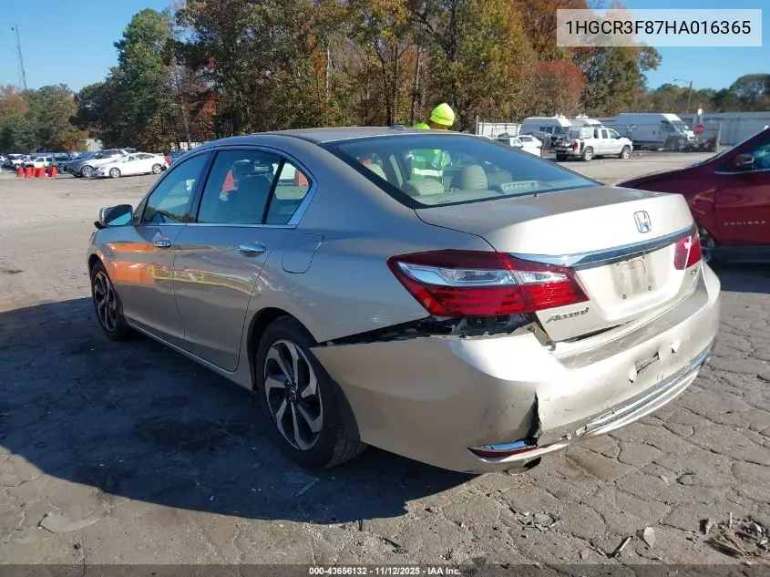 1HGCR3F87HA016365 2017 Honda Accord Ex-L V6
