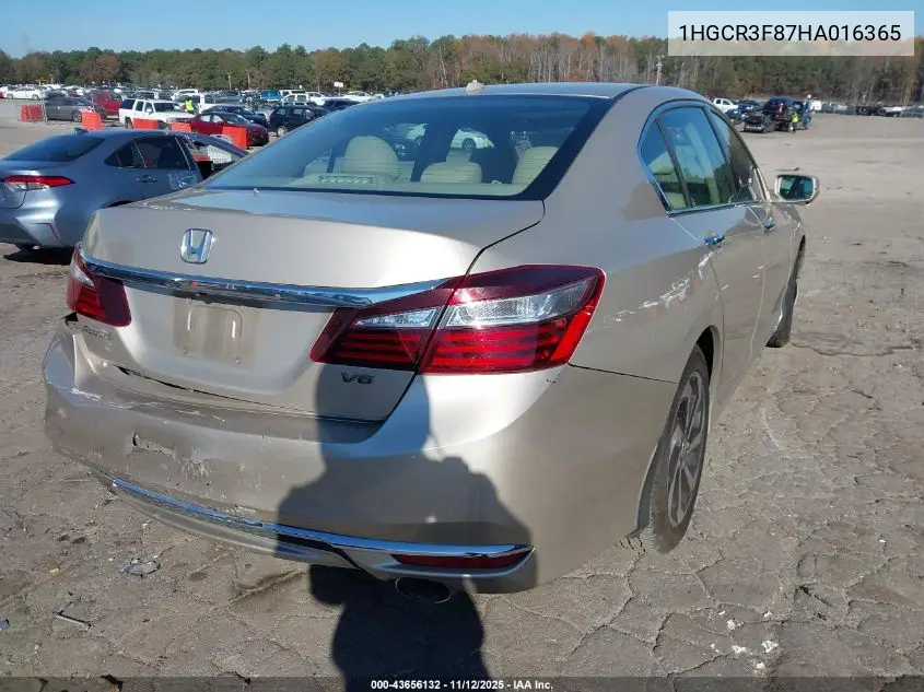 1HGCR3F87HA016365 2017 Honda Accord Ex-L V6