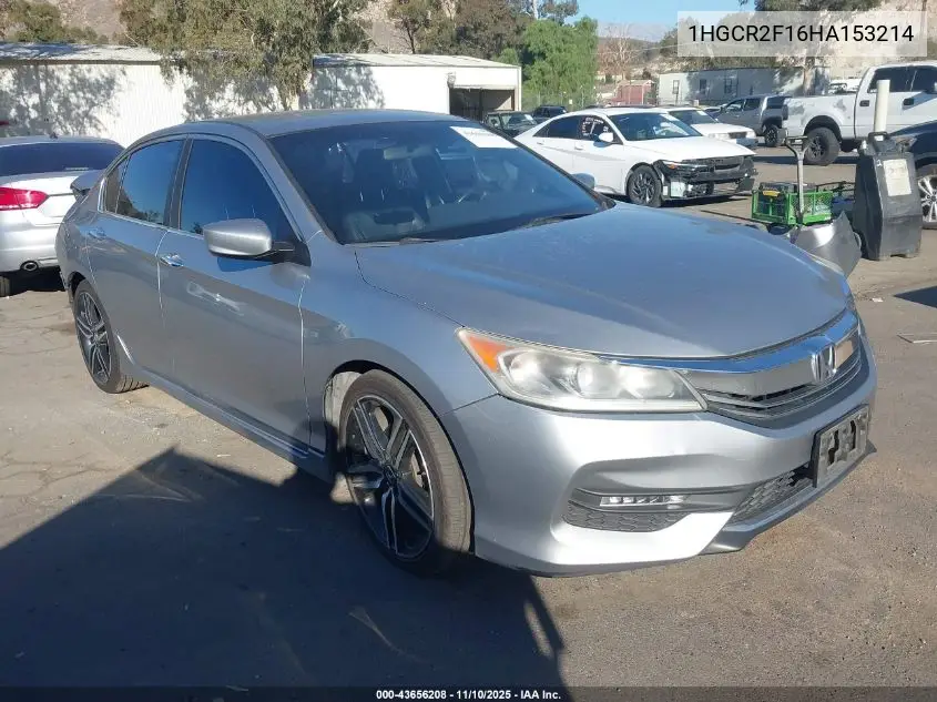 1HGCR2F16HA153214 2017 Honda Accord Sport Se