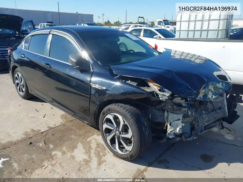 1HGCR2F84HA136974 2017 Honda Accord Ex-L