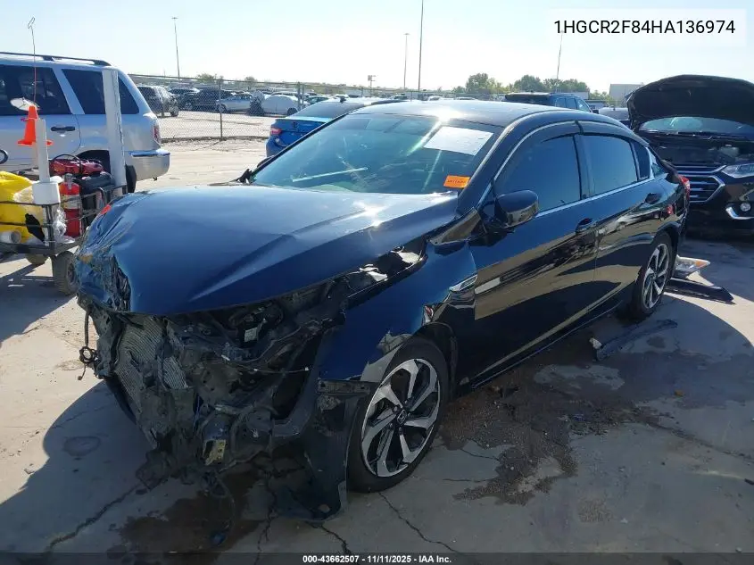 1HGCR2F84HA136974 2017 Honda Accord Ex-L
