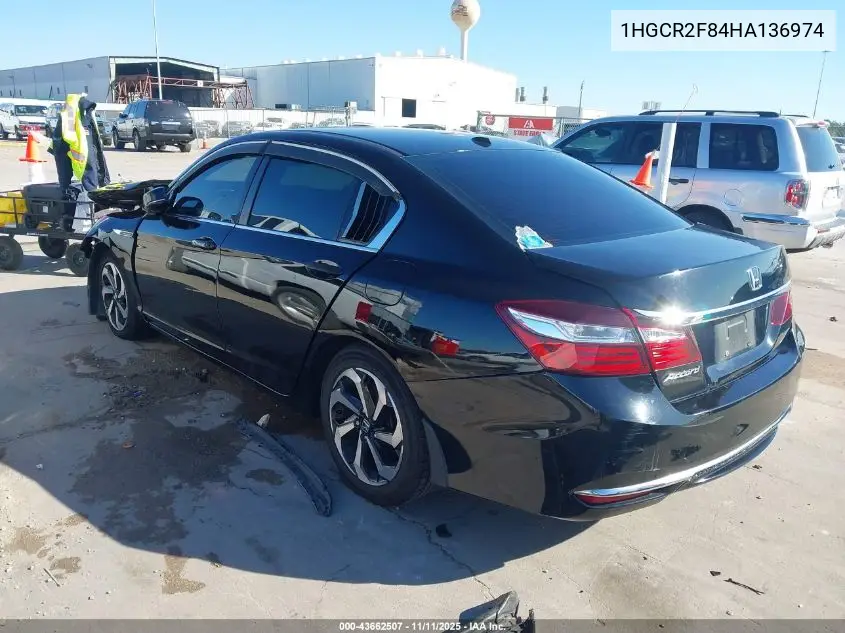 1HGCR2F84HA136974 2017 Honda Accord Ex-L
