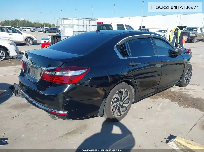 1HGCR2F84HA136974 2017 Honda Accord Ex-L