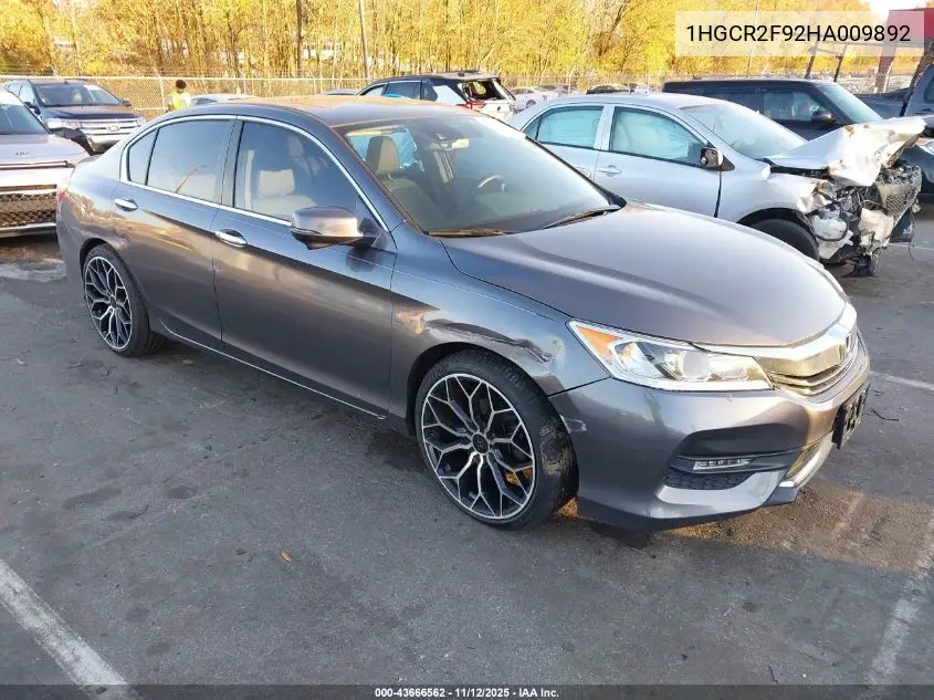 1HGCR2F92HA009892 2017 Honda Accord Ex-L