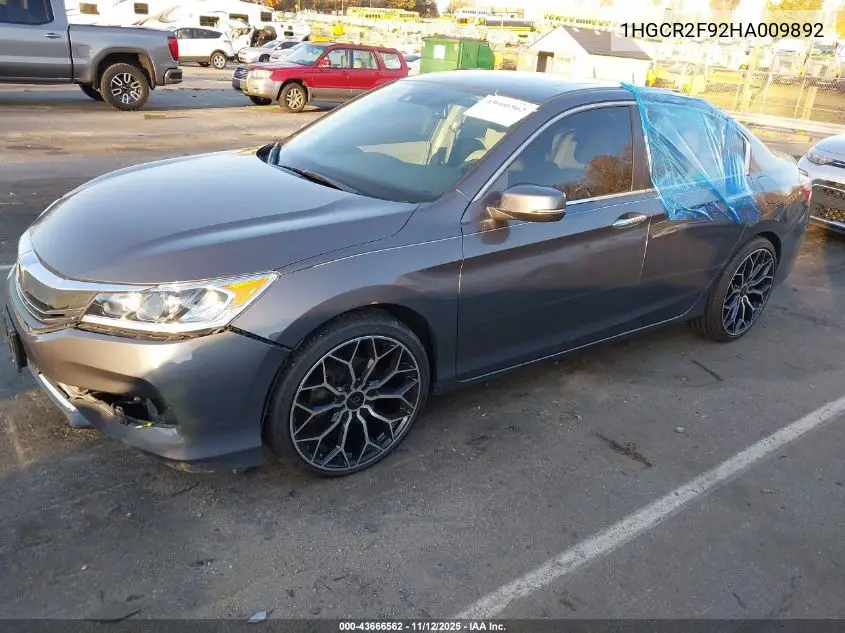 1HGCR2F92HA009892 2017 Honda Accord Ex-L
