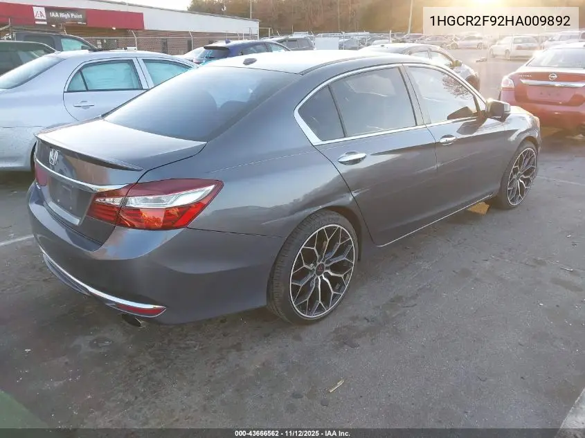 1HGCR2F92HA009892 2017 Honda Accord Ex-L