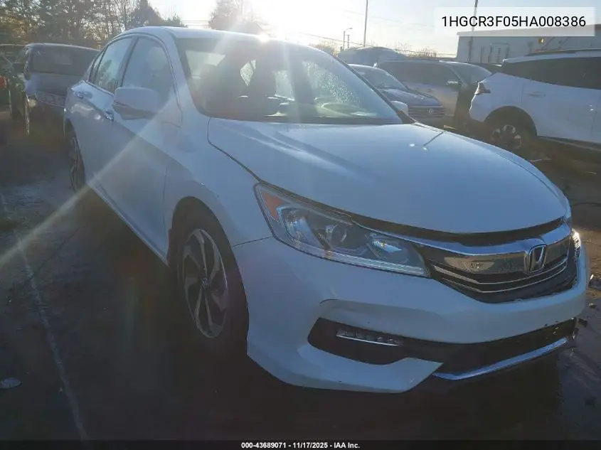 1HGCR3F05HA008386 2017 Honda Accord Ex-L V6