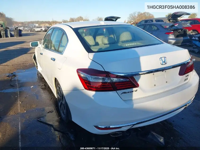 1HGCR3F05HA008386 2017 Honda Accord Ex-L V6