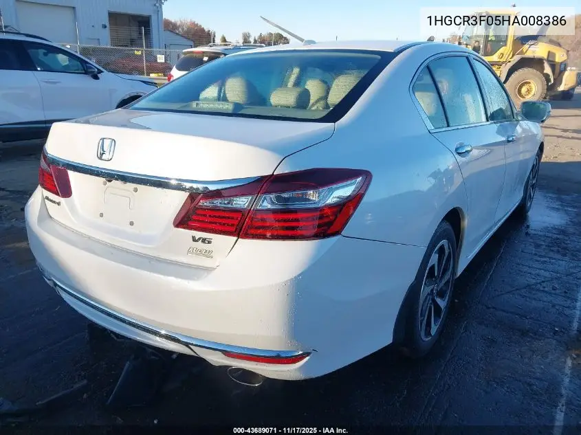 1HGCR3F05HA008386 2017 Honda Accord Ex-L V6