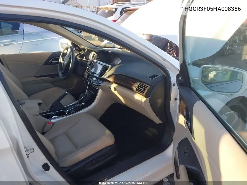 1HGCR3F05HA008386 2017 Honda Accord Ex-L V6