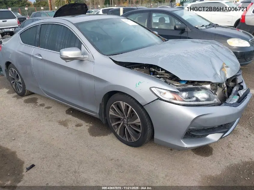 1HGCT2B86HA006721 2017 Honda Accord Ex-L V6