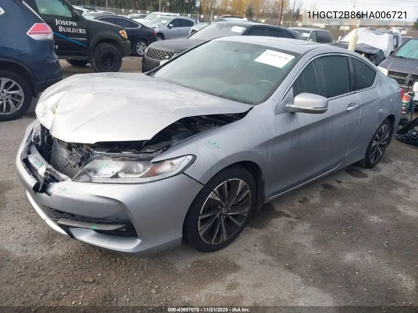 1HGCT2B86HA006721 2017 Honda Accord Ex-L V6