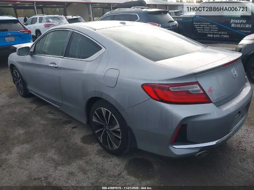 1HGCT2B86HA006721 2017 Honda Accord Ex-L V6