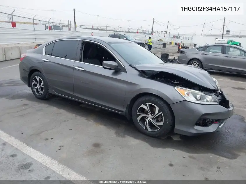 1HGCR2F34HA157117 2017 Honda Accord Lx