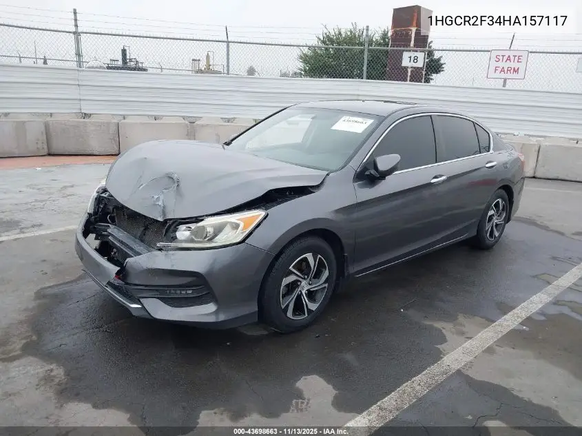 1HGCR2F34HA157117 2017 Honda Accord Lx