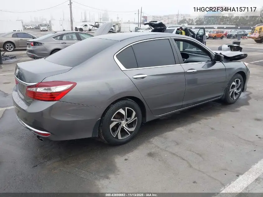 1HGCR2F34HA157117 2017 Honda Accord Lx