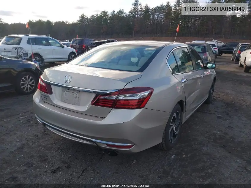 1HGCR2F3XHA058849 2017 Honda Accord Lx