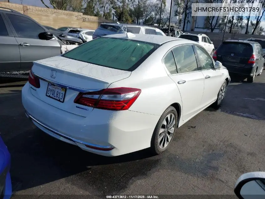 JHMCR6F51HC031789 2017 Honda Accord Hybrid Ex-L