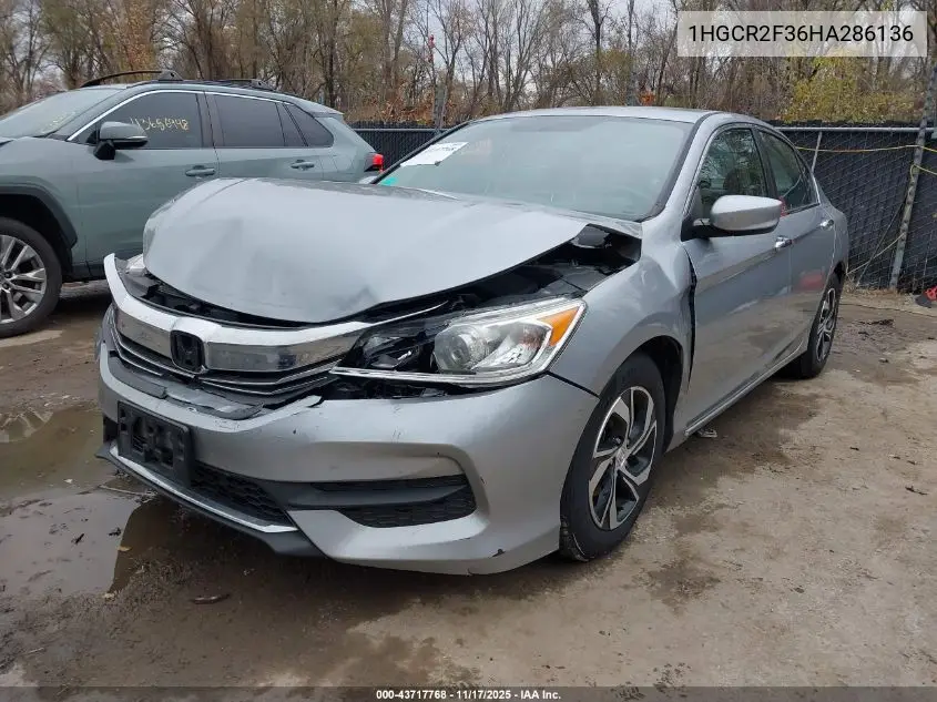 1HGCR2F36HA286136 2017 Honda Accord Lx