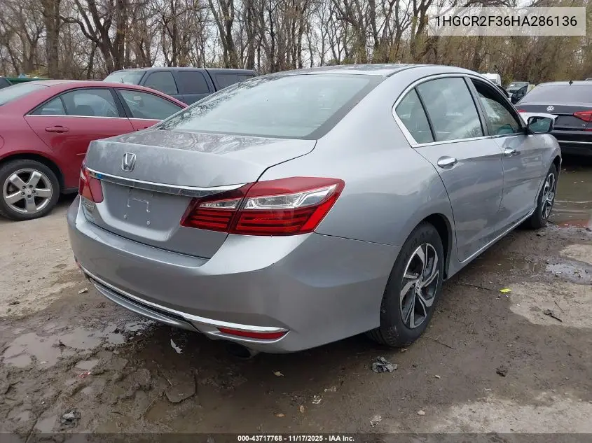 1HGCR2F36HA286136 2017 Honda Accord Lx