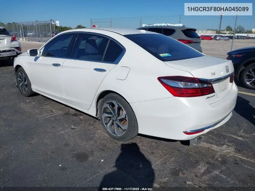 1HGCR3F80HA045089 2017 Honda Accord Ex-L V6