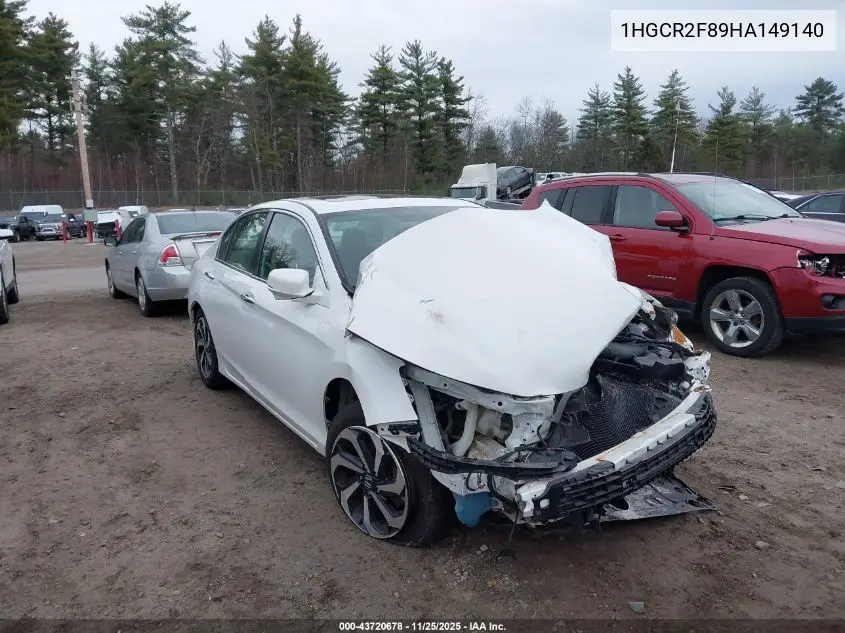 1HGCR2F89HA149140 2017 Honda Accord Ex-L