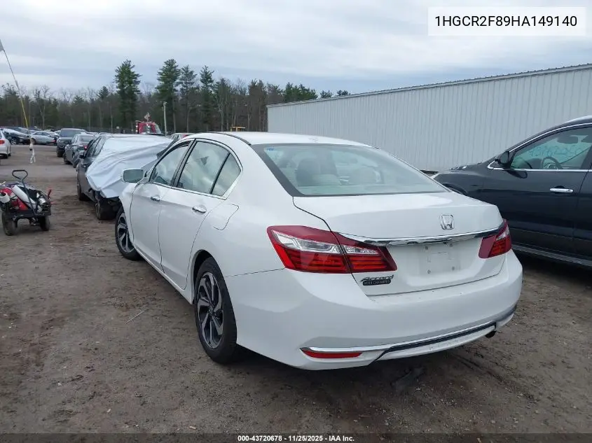 1HGCR2F89HA149140 2017 Honda Accord Ex-L