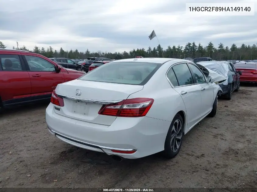 1HGCR2F89HA149140 2017 Honda Accord Ex-L