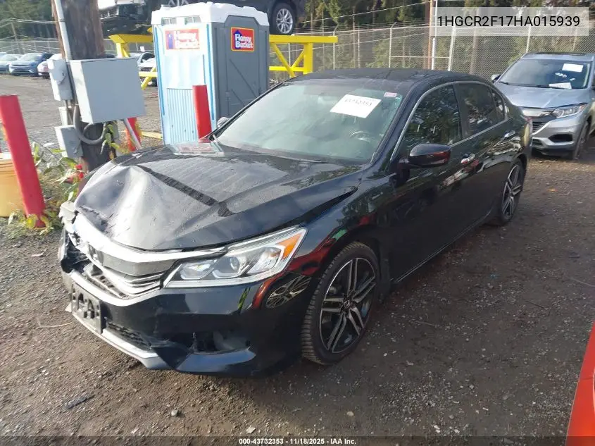 1HGCR2F17HA015939 2017 Honda Accord Sport Se