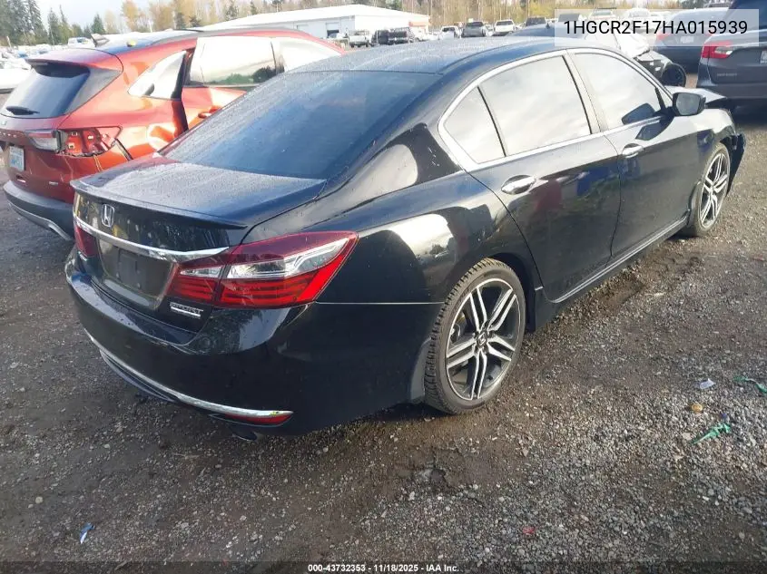 1HGCR2F17HA015939 2017 Honda Accord Sport Se