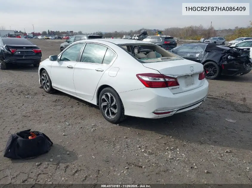 1HGCR2F87HA086409 2017 Honda Accord Ex-L