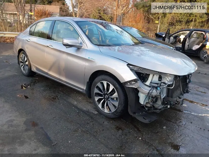 JHMCR6F57HC001115 2017 Honda Accord Hybrid Ex-L