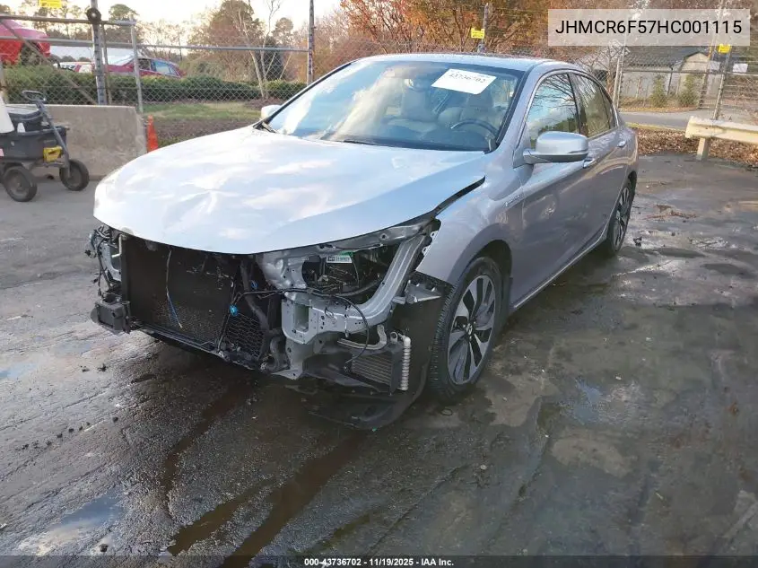 JHMCR6F57HC001115 2017 Honda Accord Hybrid Ex-L