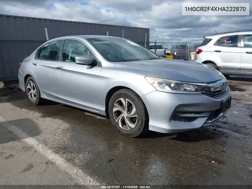1HGCR2F4XHA222870 2017 Honda Accord Lx