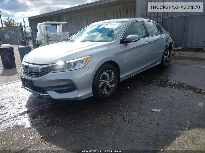1HGCR2F4XHA222870 2017 Honda Accord Lx