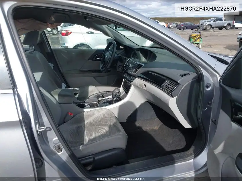 1HGCR2F4XHA222870 2017 Honda Accord Lx