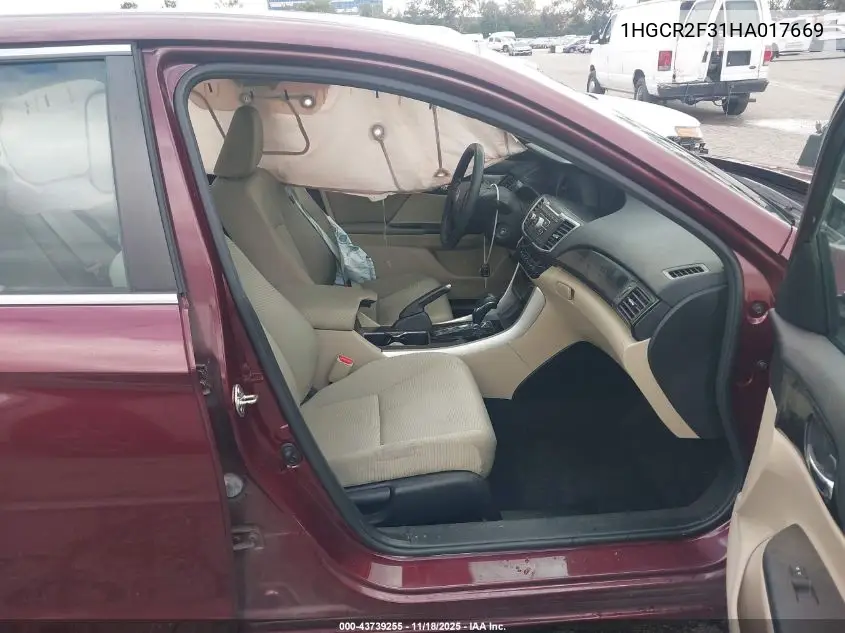 1HGCR2F31HA017669 2017 Honda Accord Lx