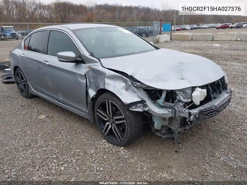 1HGCR2F15HA027376 2017 Honda Accord Sport Se