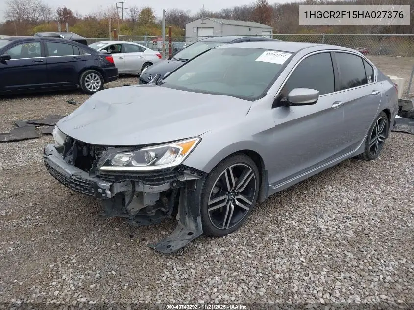 1HGCR2F15HA027376 2017 Honda Accord Sport Se