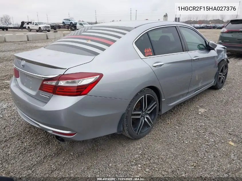 1HGCR2F15HA027376 2017 Honda Accord Sport Se